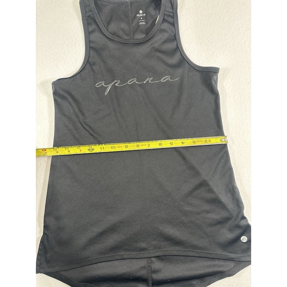Apana Women's S Small Black Tank Top Performance Yoga Running Workout Shirt - Picture 6 of 9